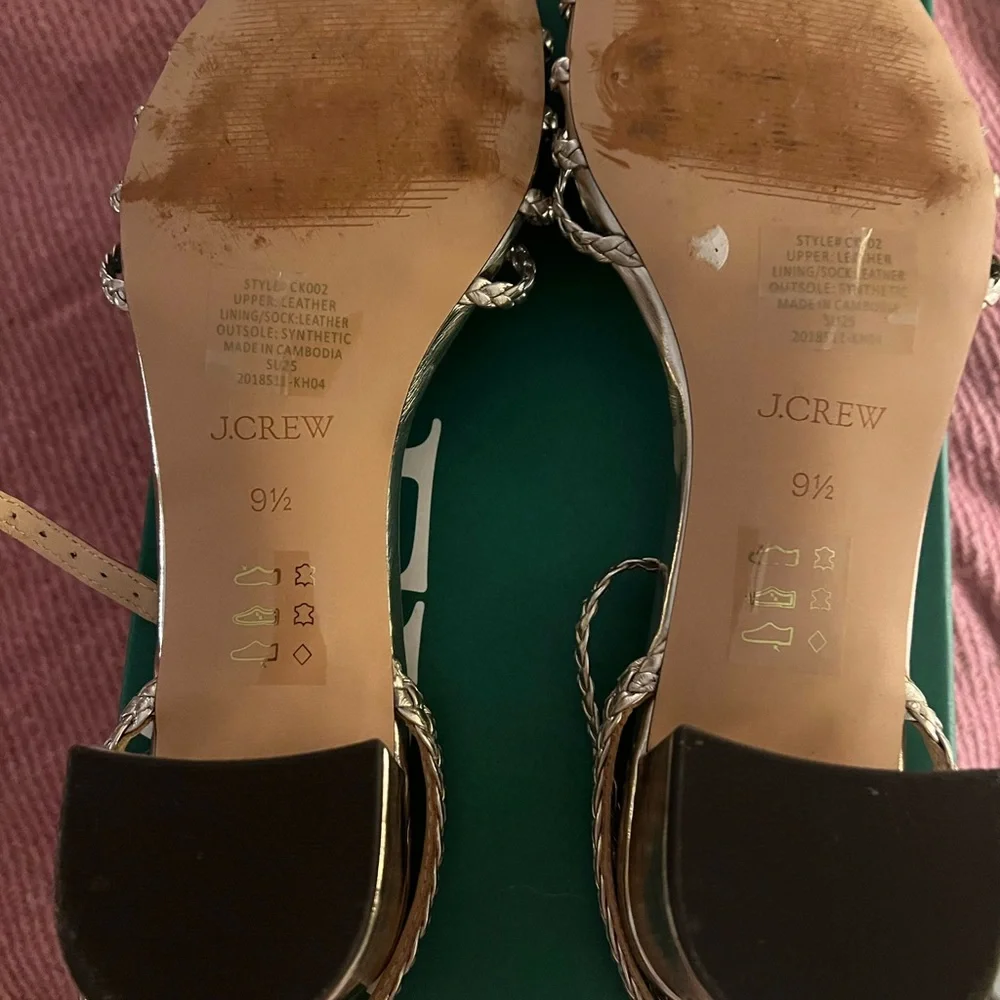 J Crew Gold Leather Sandals 91/2 - Picture 4 of 6